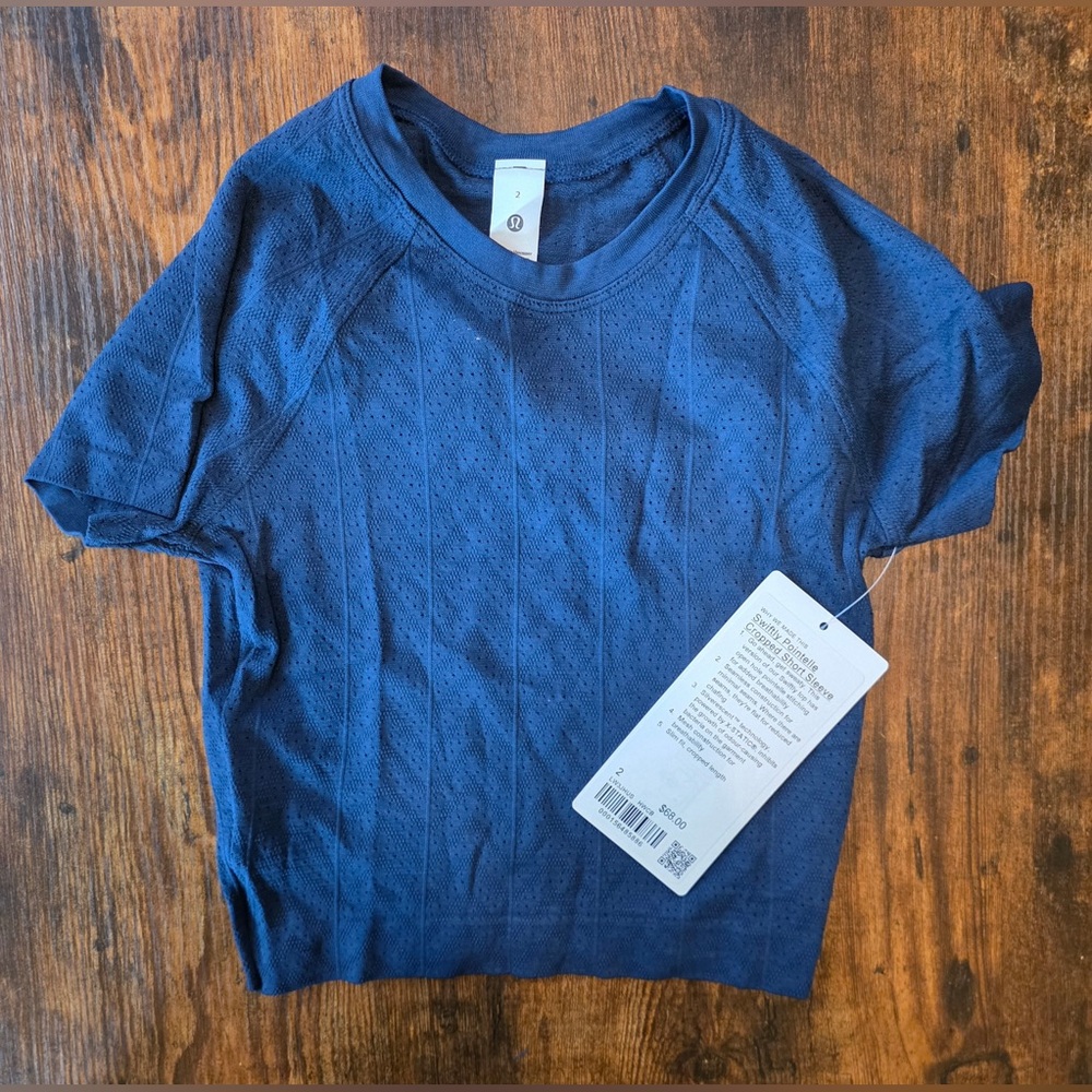 Lululemon Swiftly Pointelle Cropped Short Sleeve Size 2 New